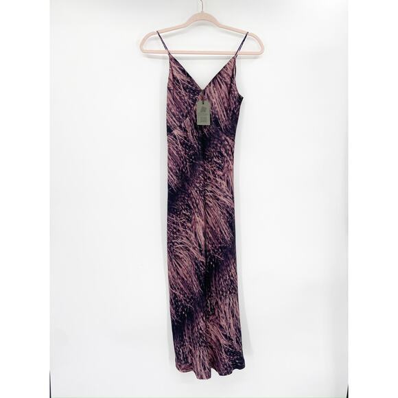 All Saints Melody Pembury Midi Slip Dress in Mink Pink Size 0 NWT - Picture 2 of 5